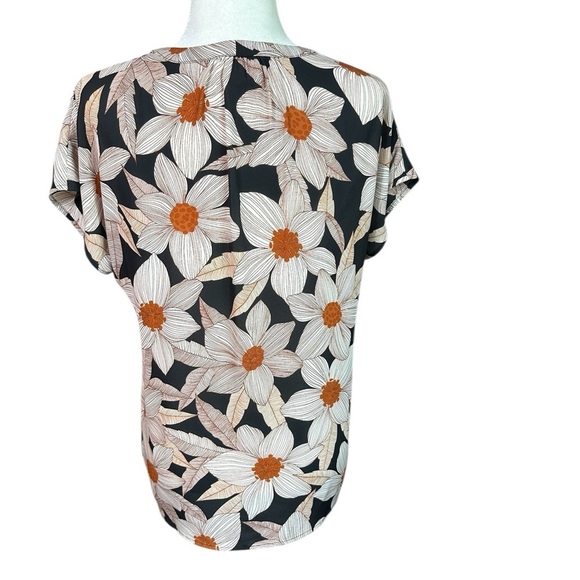 CAbi Floral Black and Orange Women's Top Size XS - Picture 3 of 6